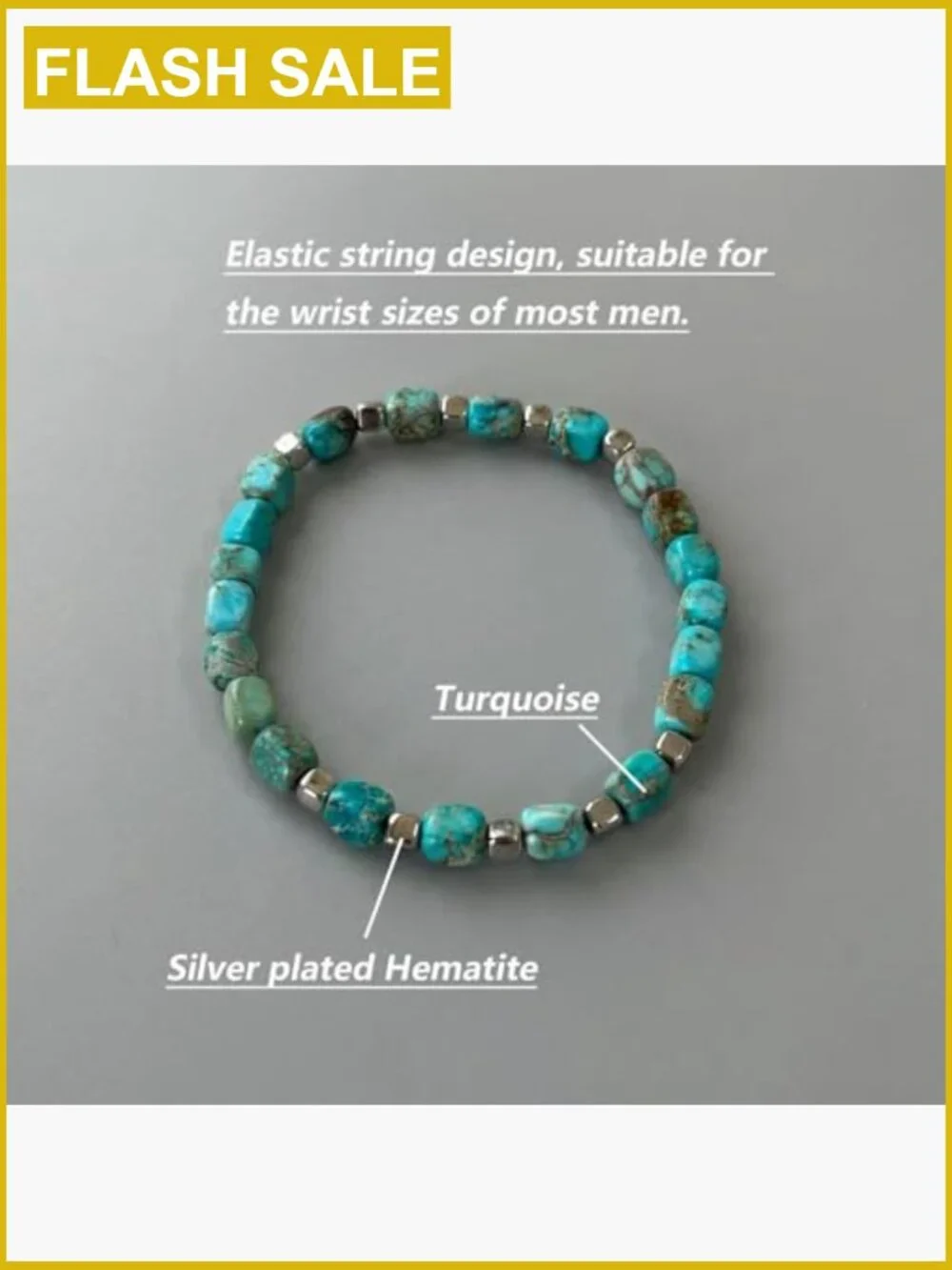 Turquoise Hematite Natural Stone Adjustable Western Bracelet